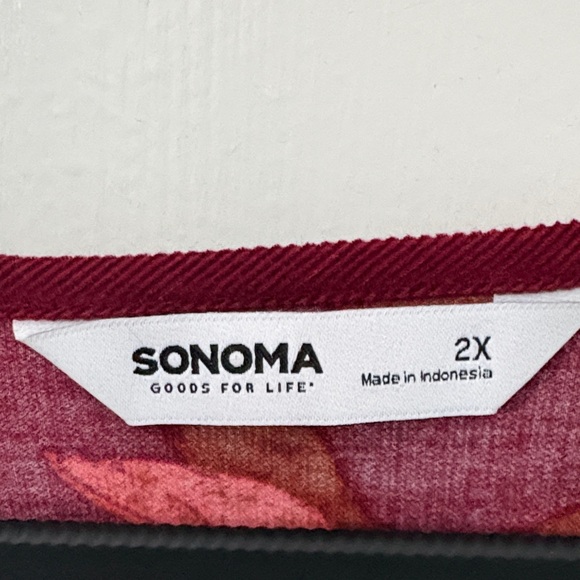 Sonoma Burgundy Floral Women's Blouse - Picture 2 of 5